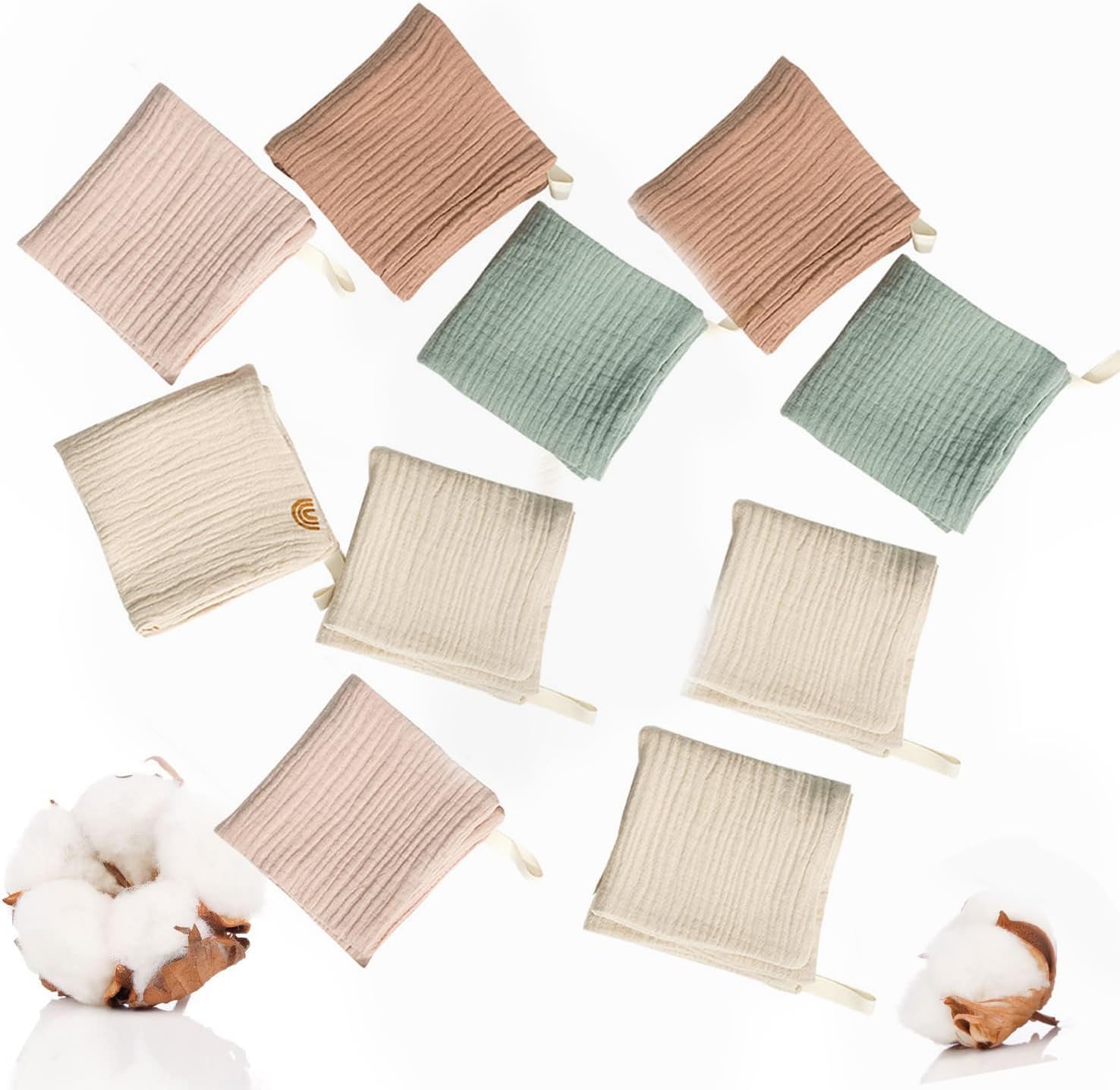 10 Pièces Debarbouillette Bebe Essuie Tout,Serviette Visage Bébé Débarbouillettes Bébé en Mousseline Gant de Toilette Lingette Bebe Lavable Mousseline Debarbouillette Bebe (23 X 23 cm)