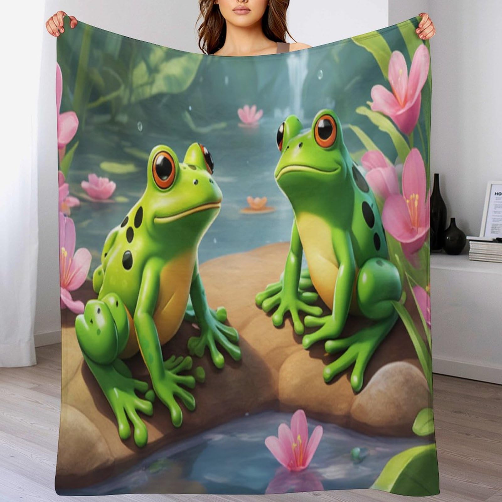 Manta de forro polar de rana un regalo original de 100x130 cm para sofa