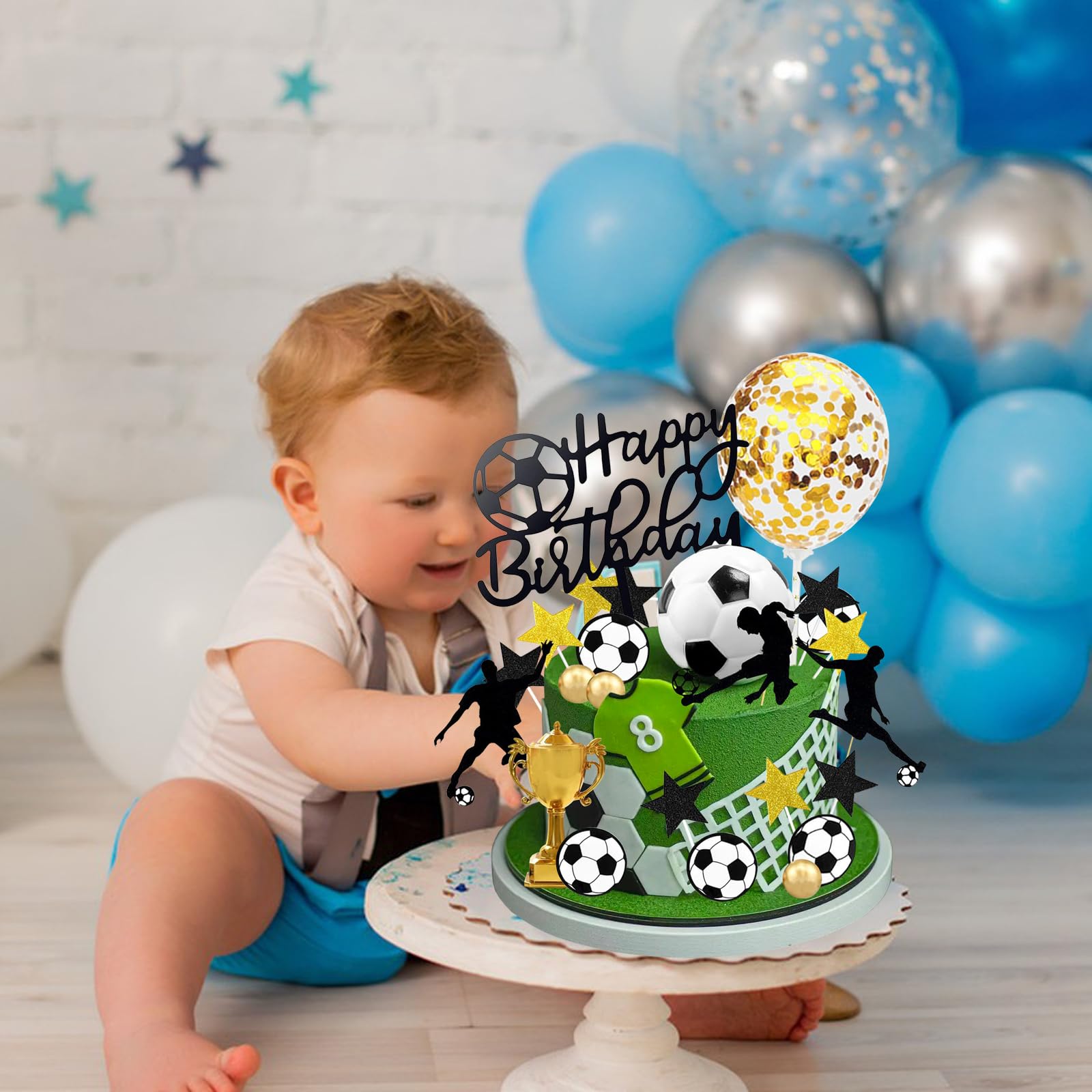 Decorazioni Torta Compleanno Halinuia 28 Pezzi Decorazioni Torta Calcio Per Compleanno - Topper Per Feste Di Ragazzo E Ragazza Compleanno Tema Calcio