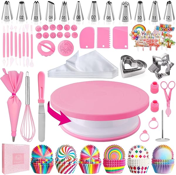 AZOMKER bandeja giratoria para tartas, 255 piezas