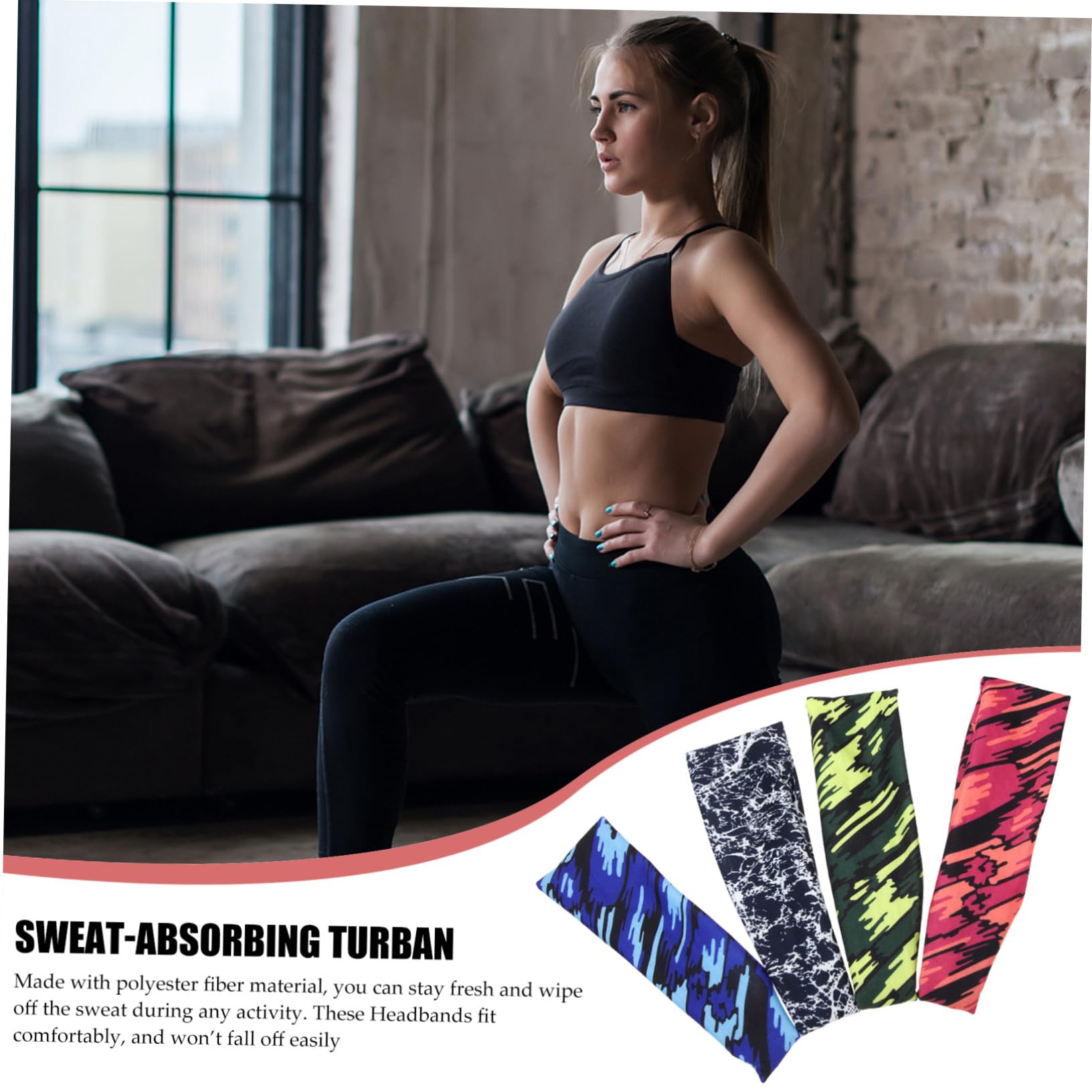 Toddmomy Bandana Sportiva Per Il Sudore Fascia Impacco Per La Testa Del Sudore Banda Per Fasce Per Yoga Sportive Fasce Atletiche Fibra Di Poliestere