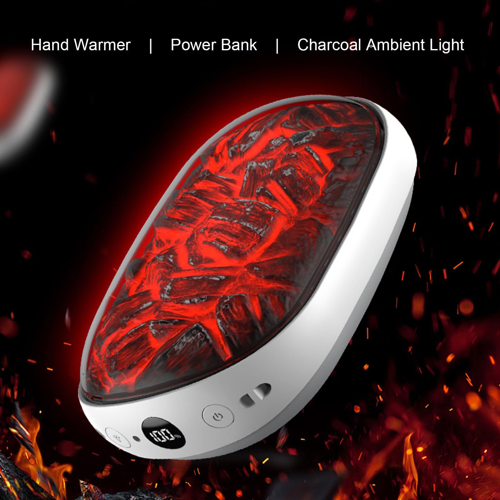 Elektrischer Handwärmer, Powerbank, Tragbarer Taschenheizer für Outdoor-Camping, 3-in-1-Handwärmer, Feuerfestes ABS