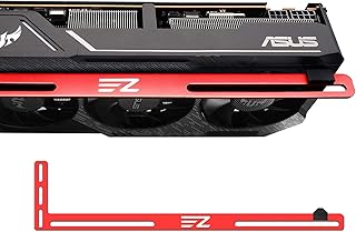 EZDIY-FAB Graphics Card GPU Brace Support,a Video Card Holder,Gpu Support Bracket Custom Desktop PC Gaming,a GPU Stand Case Mod- 3mm Aluminum-Red