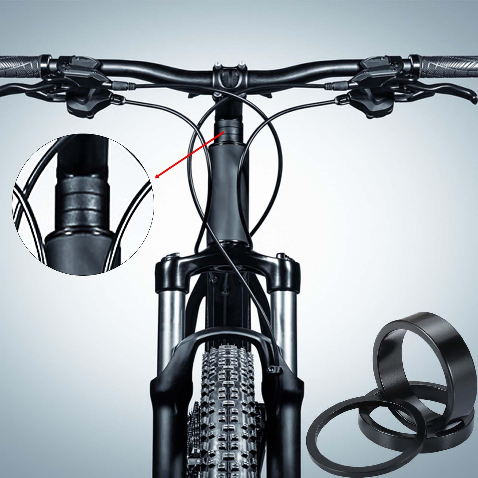 CONJURAIDE 10 Stück Ahead Spacer 1 1/8 Zoll, 2 3 5 10mm Aluminium Platte Spacer Fahrrad Ahead Kappe Fahrradlenker Erhöhung Lenkererhöhung Distanzscheiben Vorbau Steuersatz Abstandshalter Fahrrad Sport & Freizeit