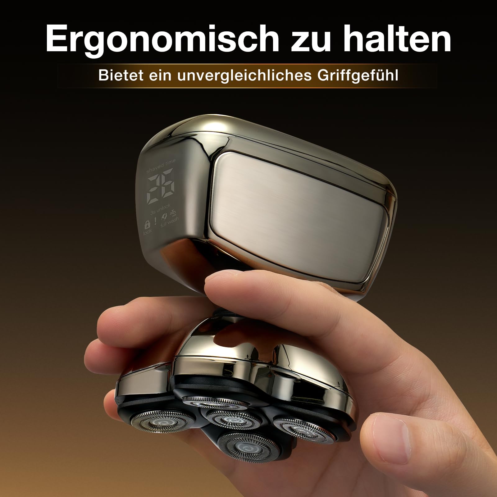 Glatzen Rasierer Herren, Kensen 5 In 1 Kopfrasierer Wasserdicht Head Shaver Men Magnetische Rasierer Glatze Herren Wiederaufladbar Glazenrasierer Typ-C Nass- Und Trocken | Haarschneidemaschine mit Glatze, trocken & feucht, mit Rasierer für Nasenhaare, LED