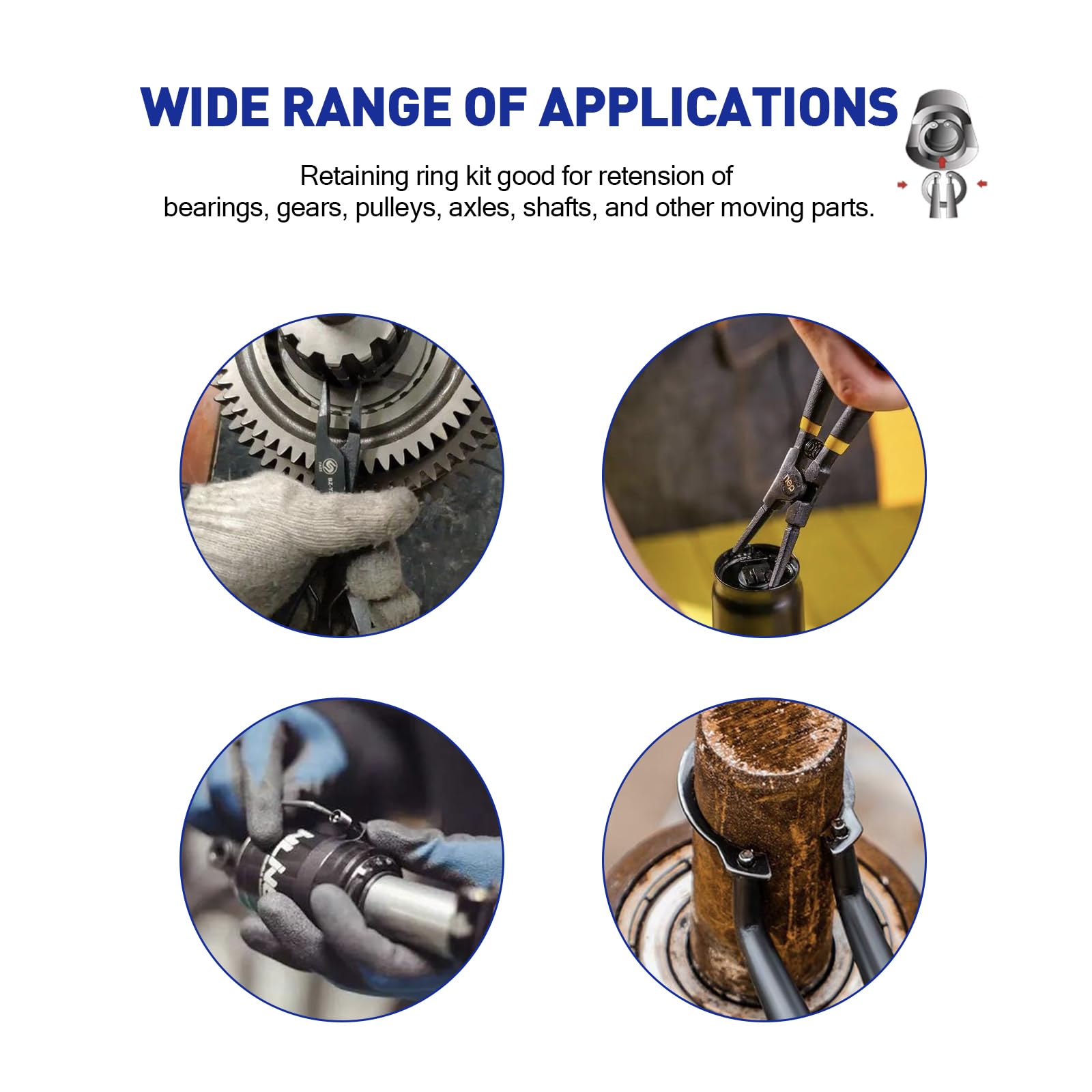 ANBOO M4-M28 350 Pièces Circlips Exterieur Kit, Assortiment De Circlips