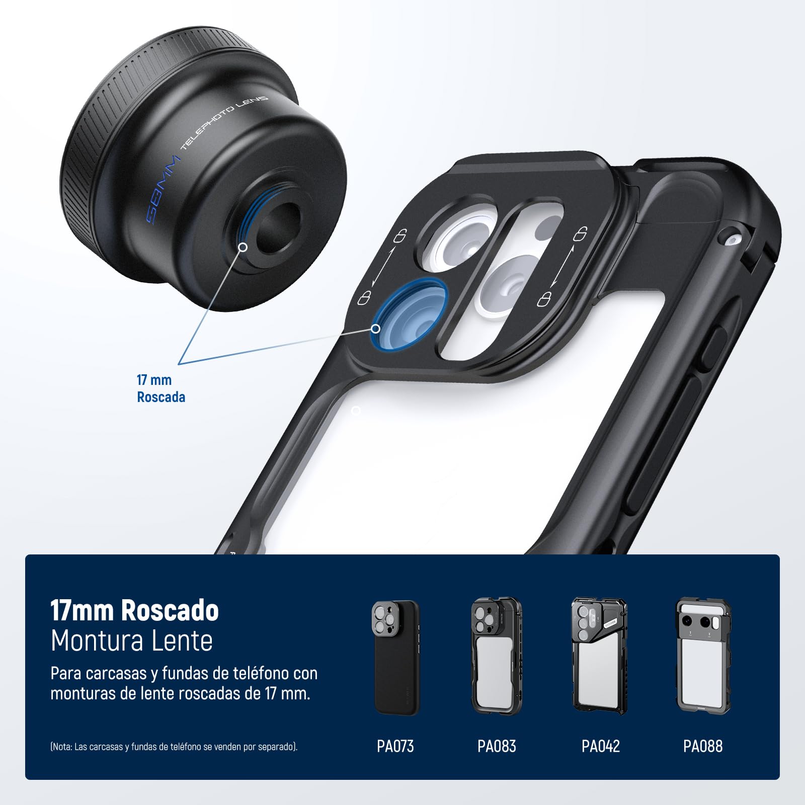 NEEWER 58mm Lente Telefoto con 17mm Threaded Celular Lente de Cámara Clip | LS-71, 6 Elements in 5 Groups, 2X Magnification, para iPhone Android Samsung, para retrato fotografía