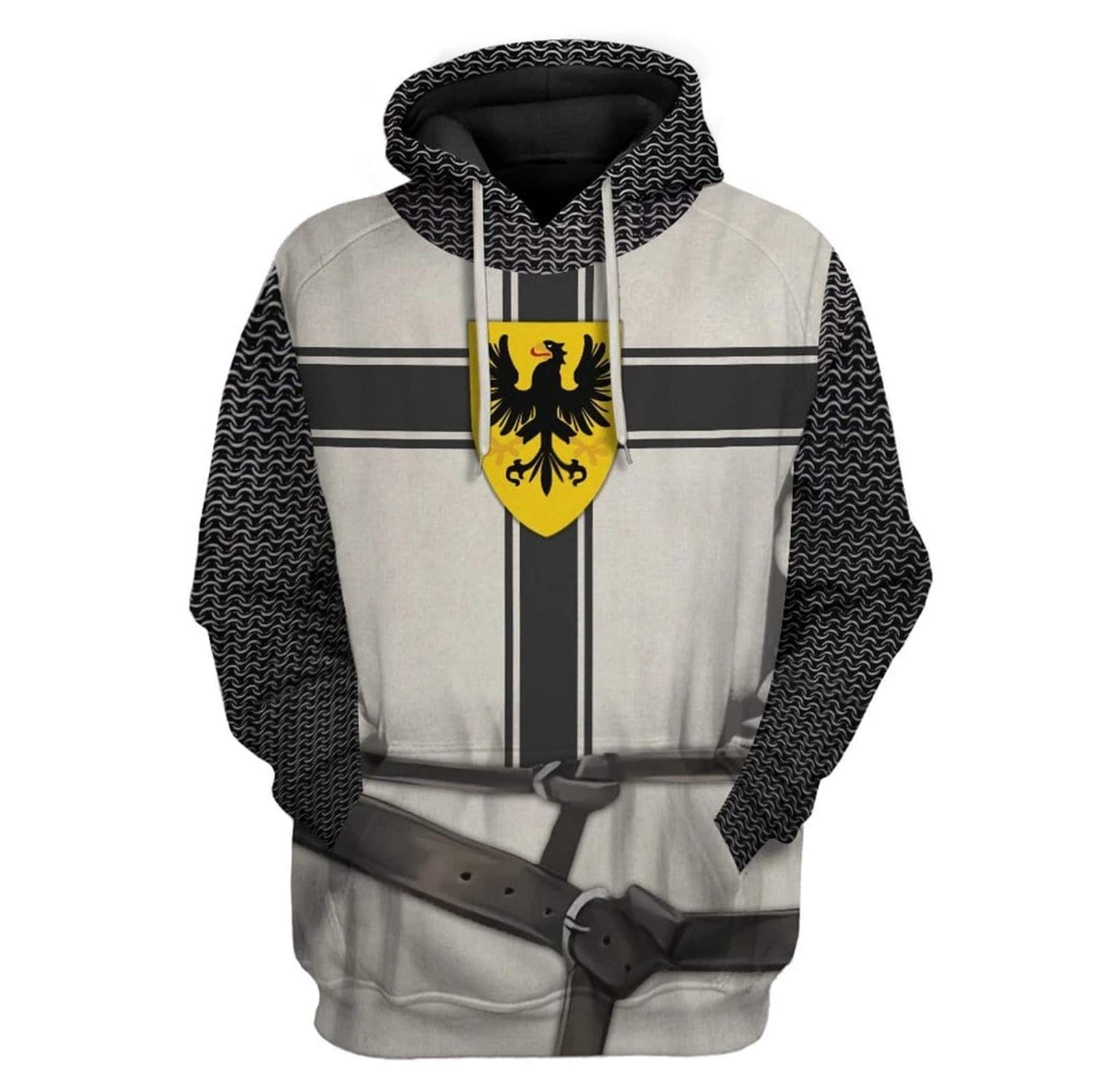 SPCOSPLAYKnight Templar Hoodie Cavalier Cosplay Costume 3D Printed Hooded Pullover Sweatshirts for Men