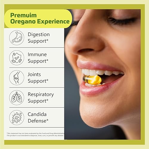 Miniatura 5 de Aceite de orégano con aceite de semilla negra, cápsulas de aceite de orégano de 6000 mg, alto en carbohidratos, sin OMG, sin gluten, antioxidante y
