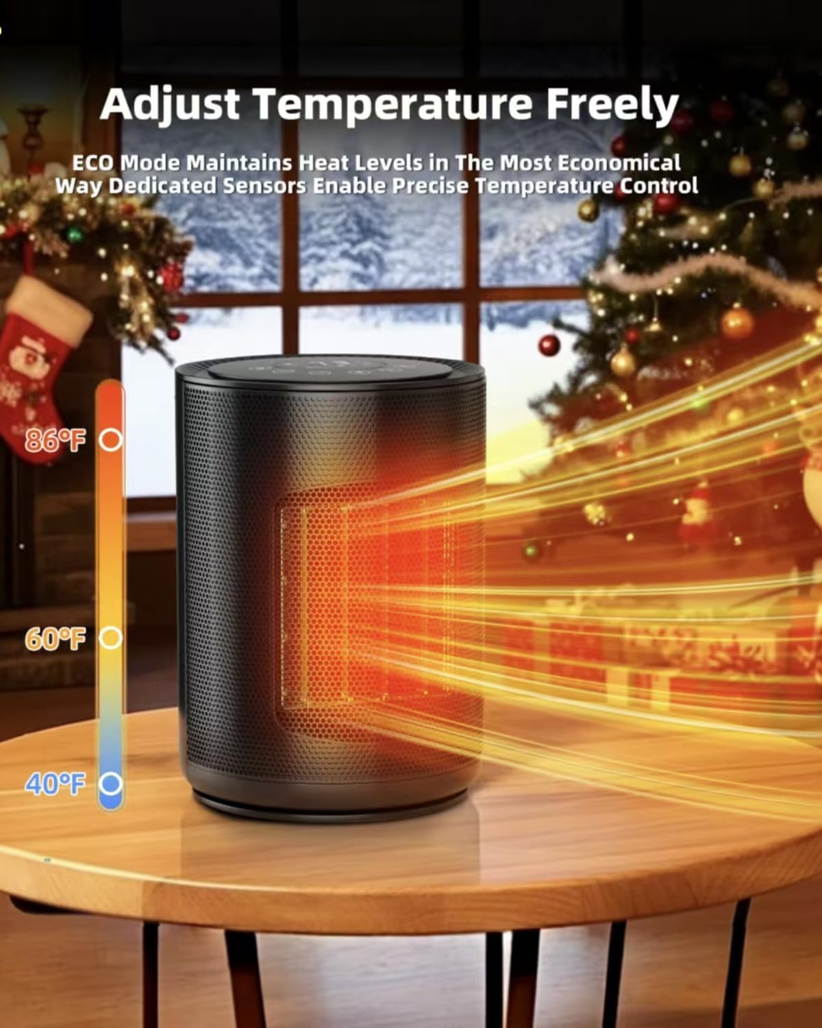 ZAFRO Small Space Heaters for Indoor Use, Portable Electric Heaters Fan with Thermostat & Remote, LED Touch Screen, 24H Timer, Eco Mode, Desk Ceramic Heater for Office/Bedroom/Bath...