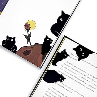 SONAME 6 Pieces Magnetic Bookmarks - Cute Cat Page Markers for Book Lovers,Book Markers Clip for Student Teacher Reading (A)