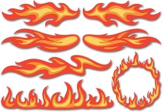 A4 Sticker Sheet Flames Vinyl Stickers - Fire Cool Vehicle Car Bike Speed Motorbike Men Hobbies Hobby Scrapbooking Journal Decor Gift #82187