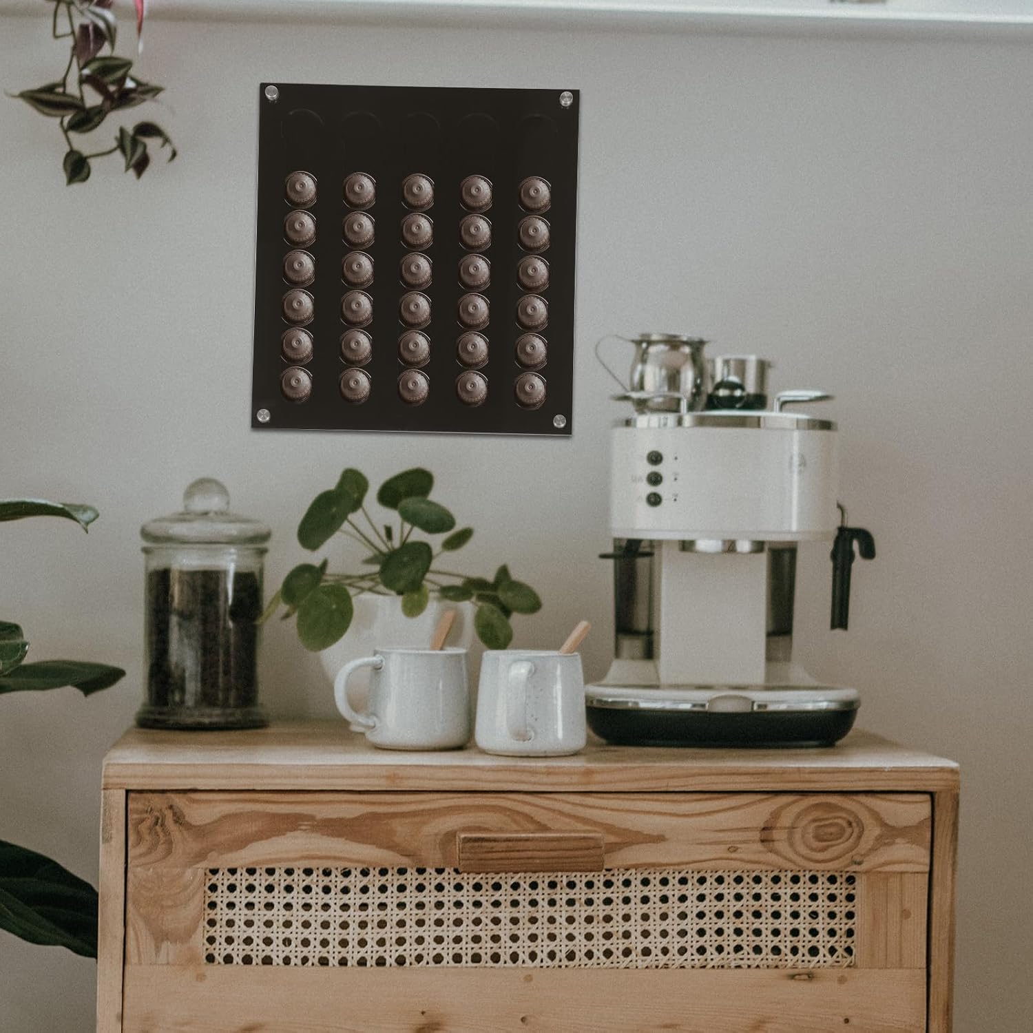 Alipis Wall Mounted Acrylic Coffee Capsules Organizer Rack for Capsules