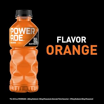 POWERADE Sports Drink Orange, 20 Ounce (Pack of 8)