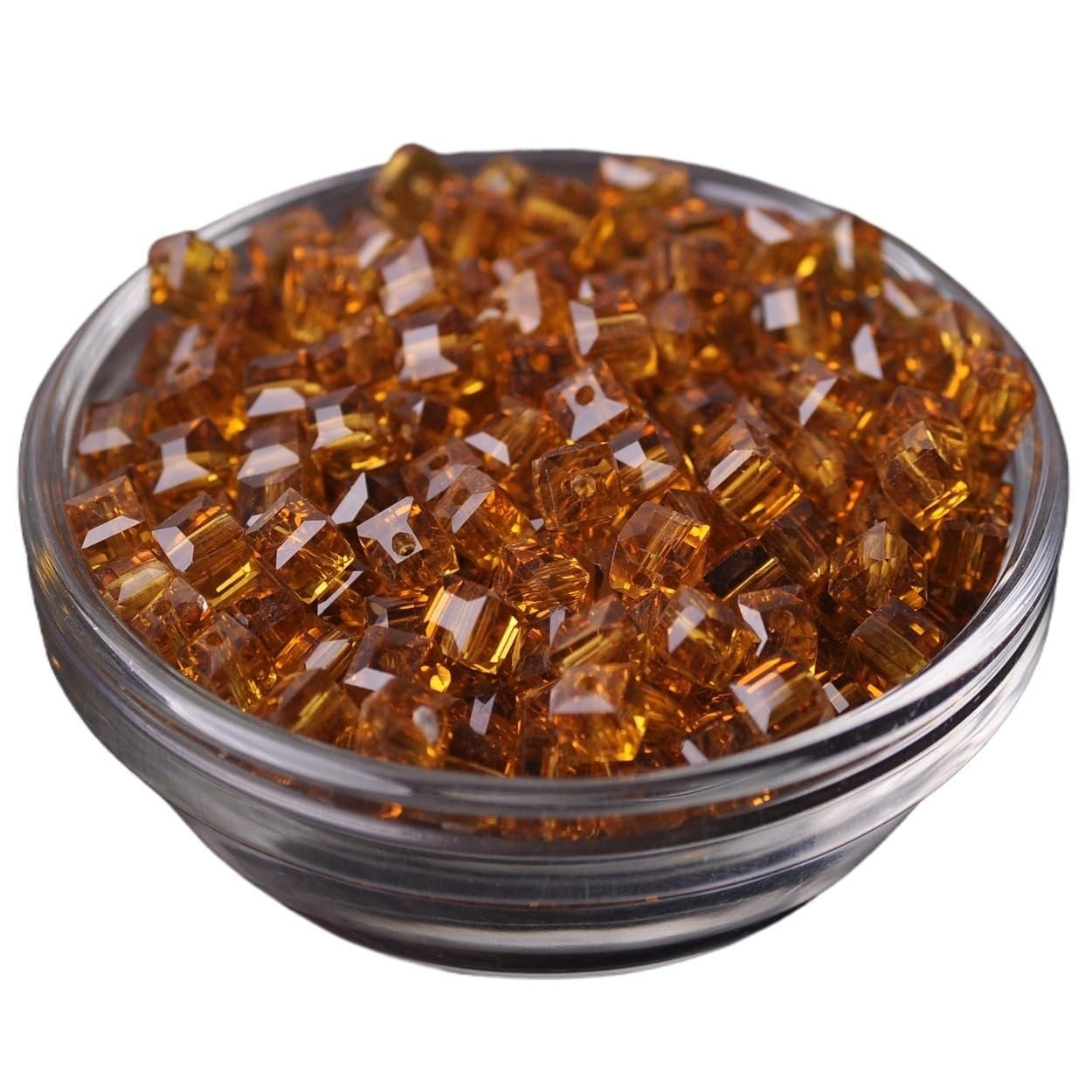 JINFEUGE 3.0Mm /4Mm/ 6Mm/ 8Mm /10Mm Cube Square Faceted Czech Crystal Glass Loose Crafts Beads Wholesale Lot/Brown/4Mm 100Pcs