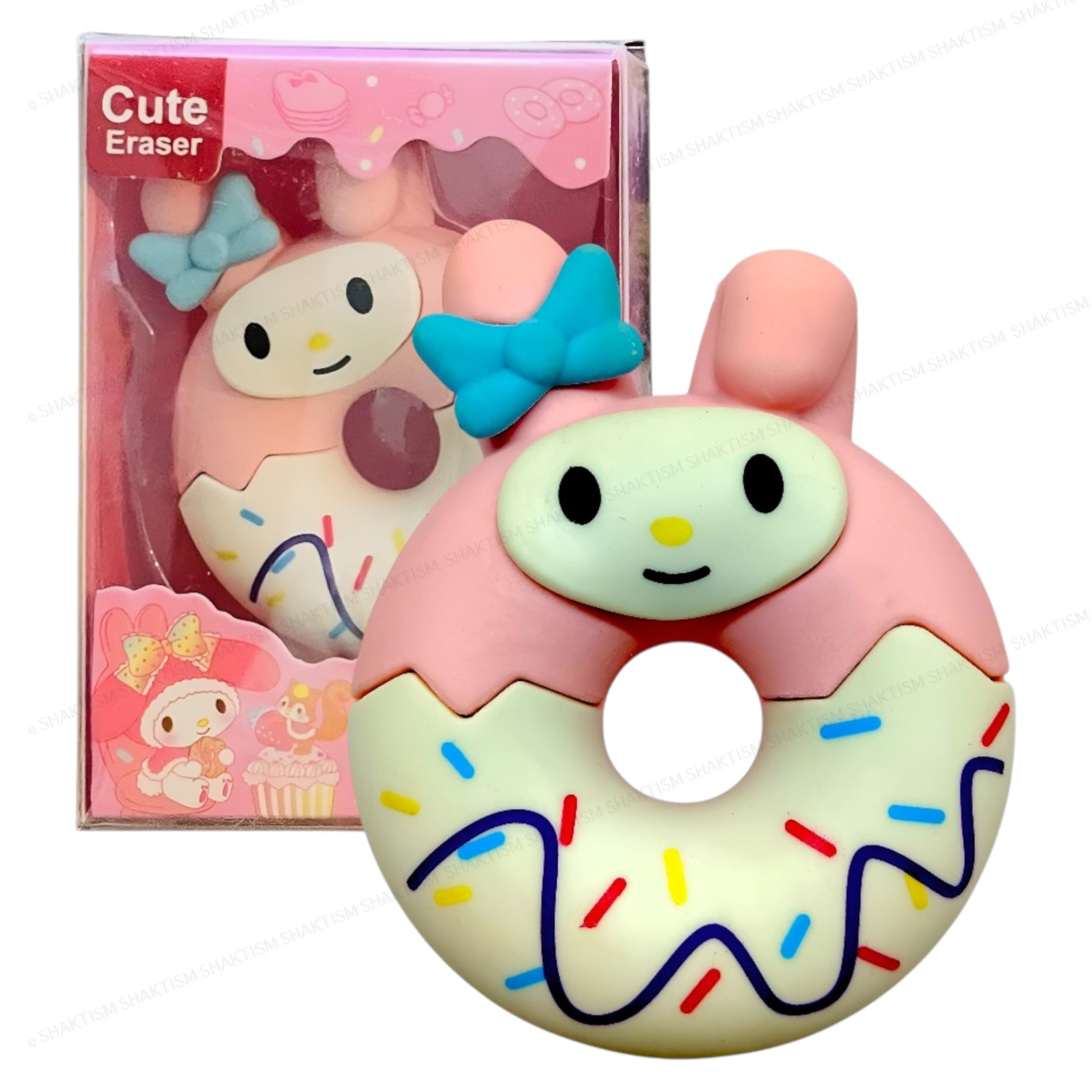 SHAKTISM Donut Eraser Set for Kids –Melody, Cinnamoroll, Kuromi