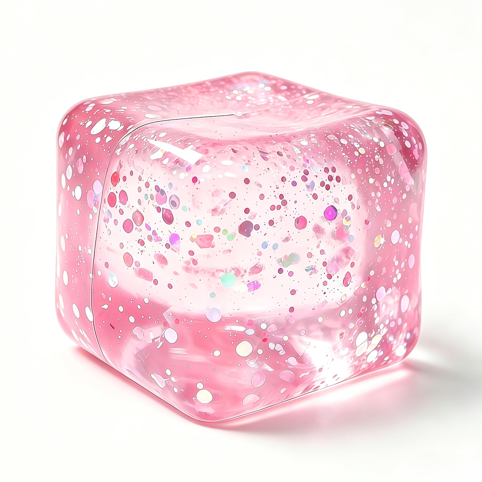 Stress Balls Fidget Toys, Stress Cube Slow Rising, Square Shape Squeeze Toys for Adults, Classroom Prizes, Christmas, Party Favors, Stocking Stuffers (Pink)