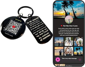 Drive Safe Keychain with NFC QR Digital Memory Valentines Day Gift for Him, Boyfriend, Her, Dad or Husband