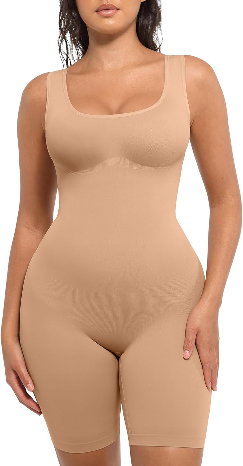 FeelinGirl Shapewear Bodysuit for Women Tummy Control Seamless Butt Lifting Thigh Slimmer Full Body Shaper