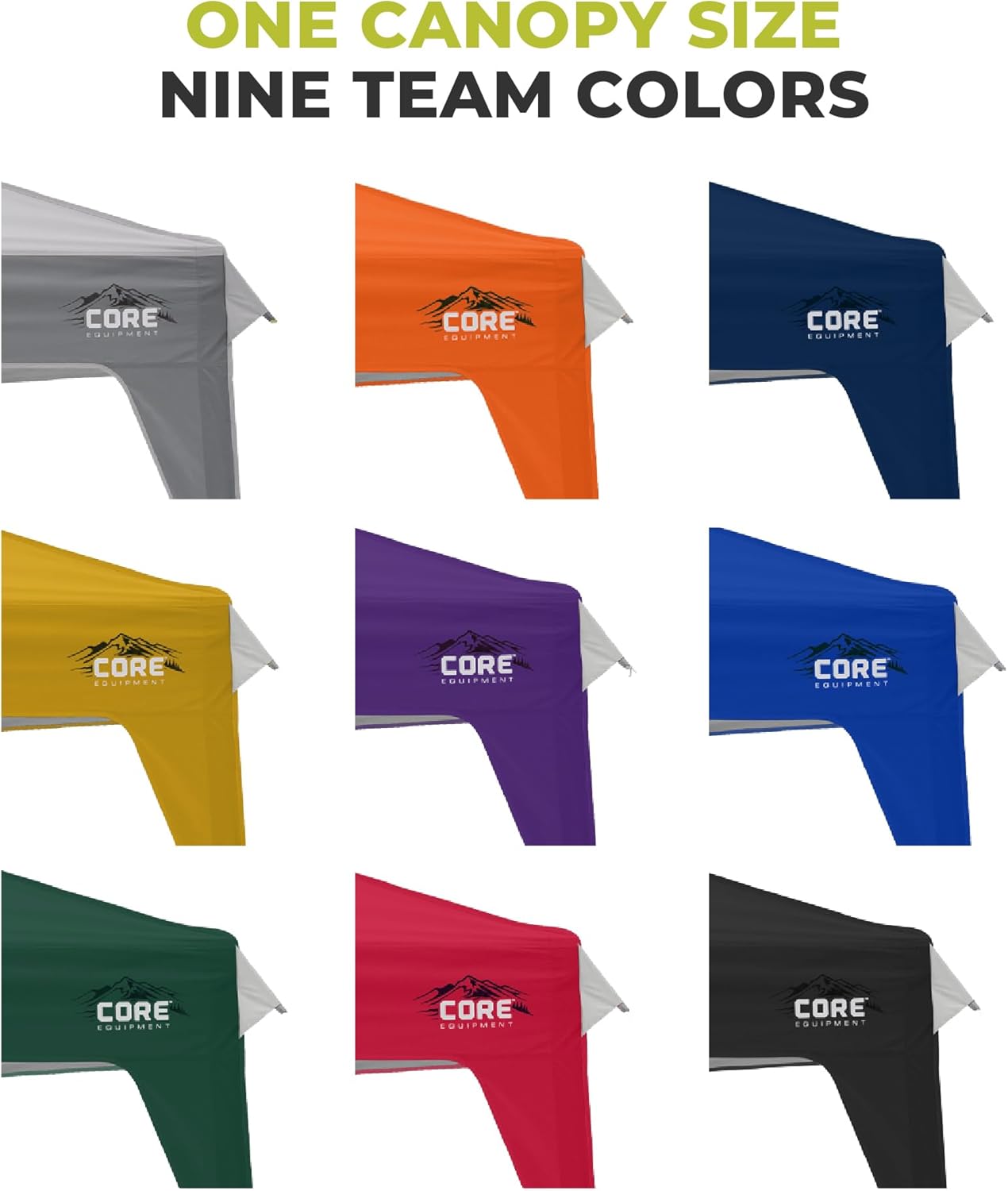 CORE 10x10 Replacement Top for Straight Leg Pop Up Canopy Tent | UPF 50+ Sun Protection with Vented Top and Built-in Storage Pockets