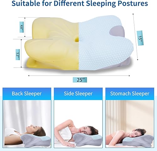 Miniatura 5 de Almohadas cervicales para el cuello para aliviar el dolor almohadas de espuma viscoelástica de contorno para el dolor de hombro - Almohada