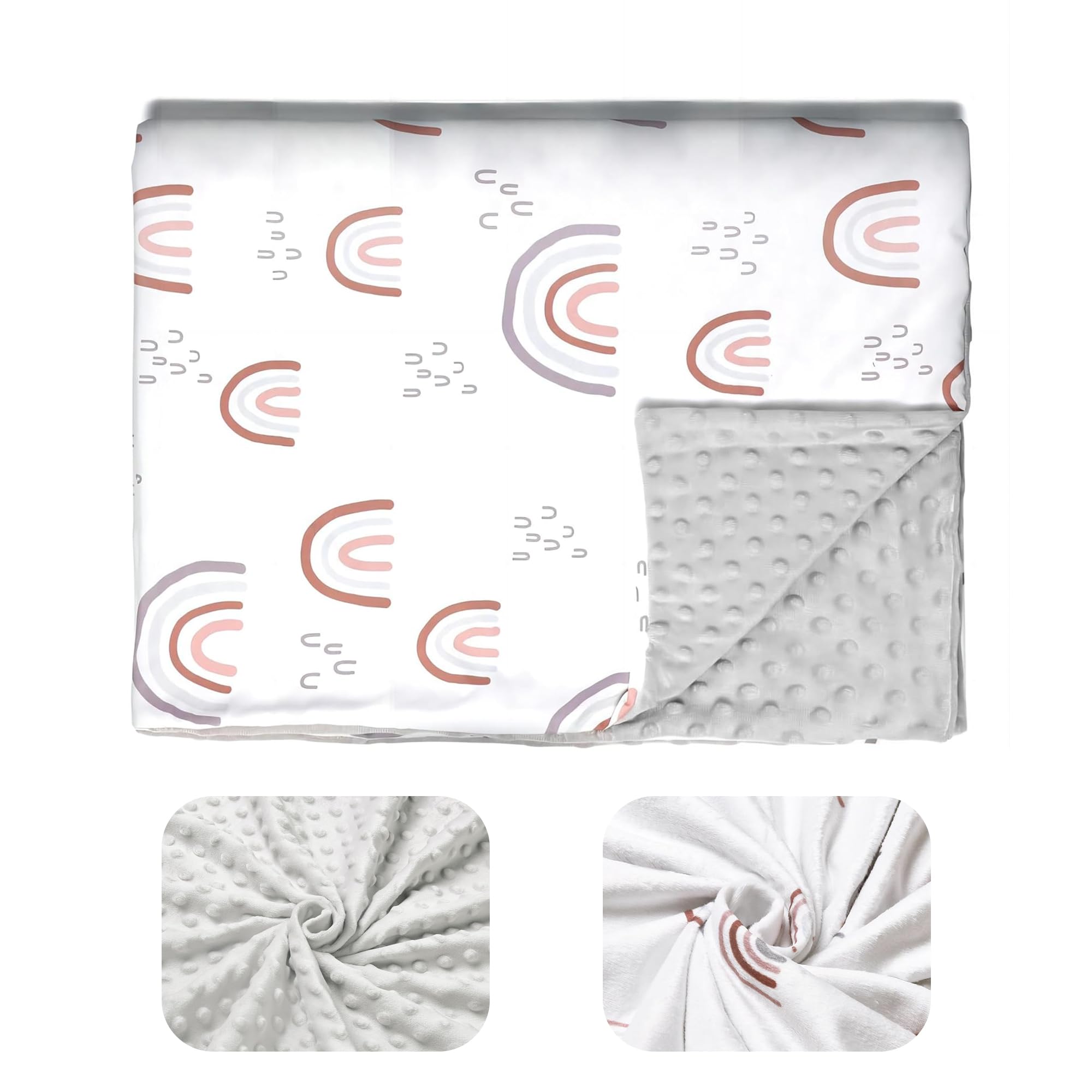 LUNA & DREAM Newborn unisex Baby Blanket - Minky Dot Minimal Rainbow swaddle - Lightweight Newborn Baby Wrap for Girls and Boys - Nursery Blankets Ideal for Cot, Pram, Nursery & Travel