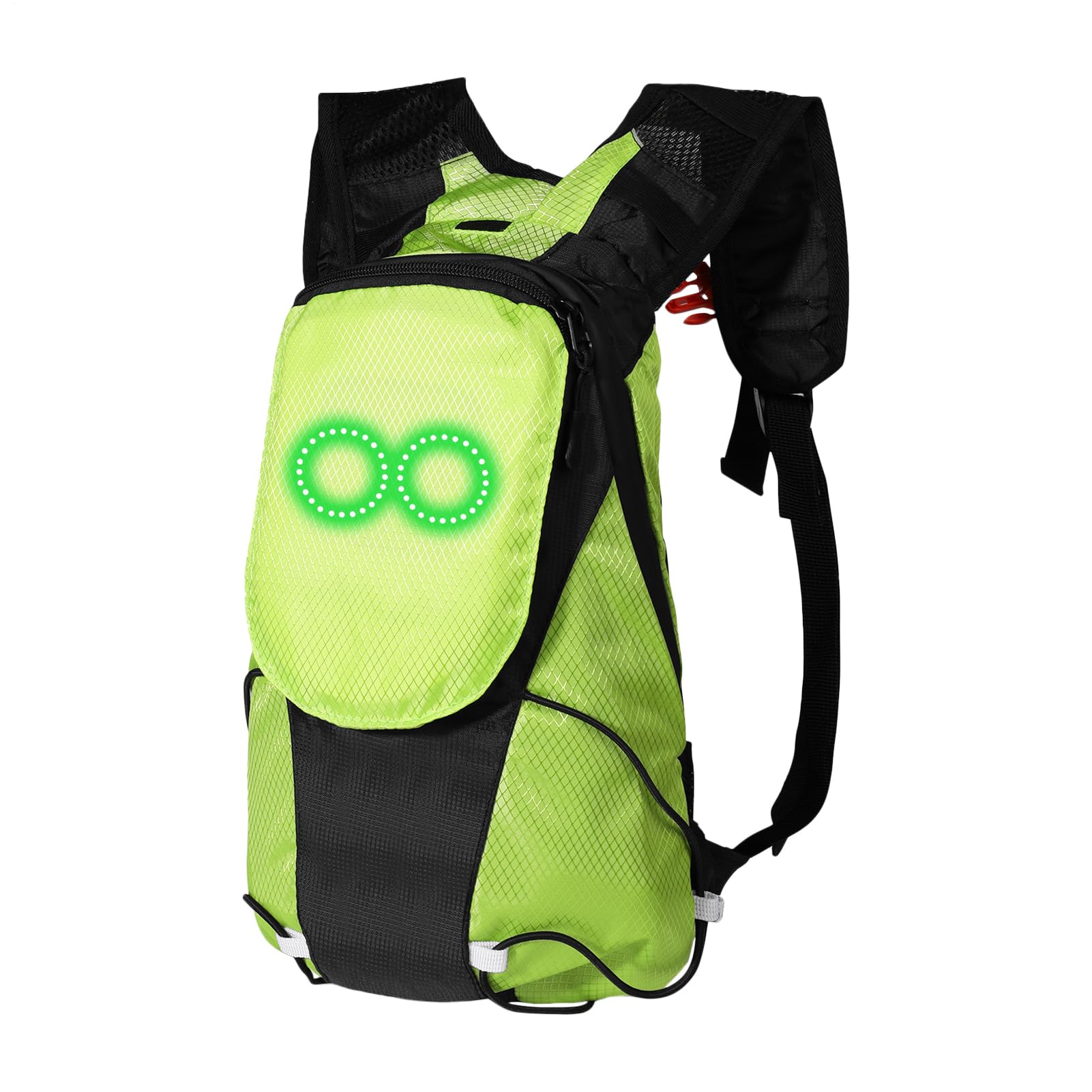LED-Rucksack – 45,7 x 30,5 cm wasserdichtes Polyester, marineblau, beleuchtete Fahrradtasche, reflektierendes Gurtsystem, gepolstertes Staufach, leichtes ergonomisches Design mit integriertem
