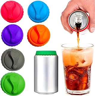 Soda Can Lids,Silicone Can Lids,Reusable Can Covers for Soda,Can Covers and Protector for Soda, Beer, Drink, Juice, Coke, Beverage-Fit Standard Size Cans(6Pack, Multicolor)