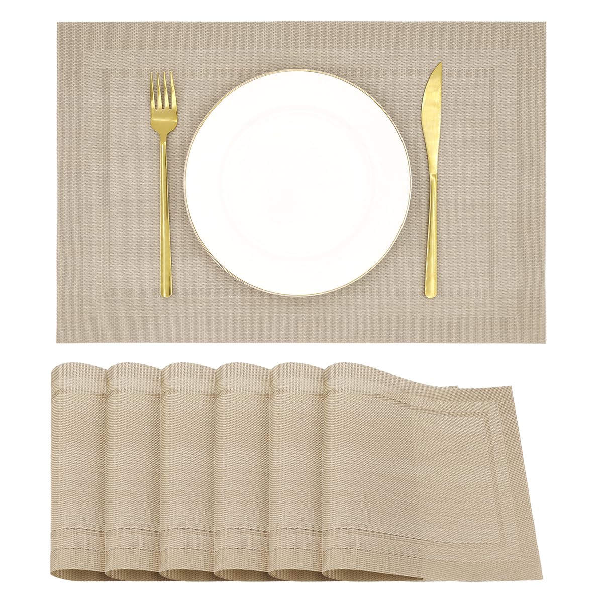 Sets de table en PVC antidérapants et résistants à la chaleur lot de 6