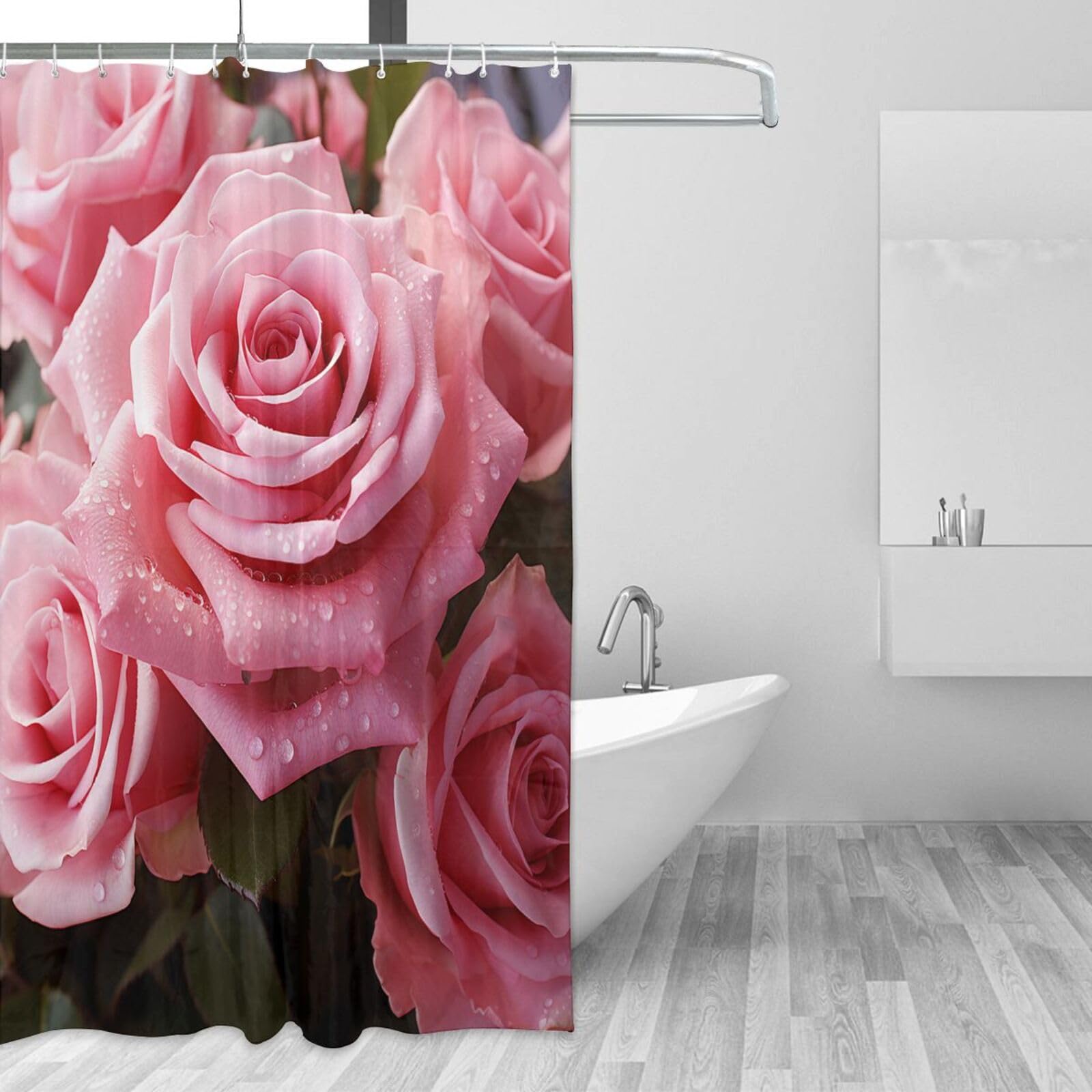 Rideaux de douche en tissu imperméable de 183x183 cm avec ses 12 crochets