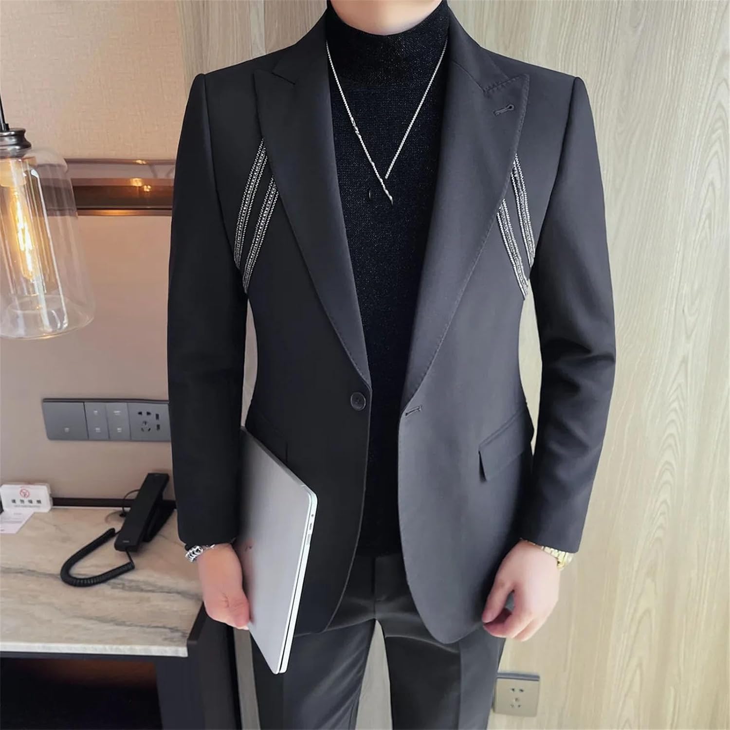 Men's Suit Jacket Business Social Formal Suit Blazers Long-sleeved Performance Banquet Party Coats