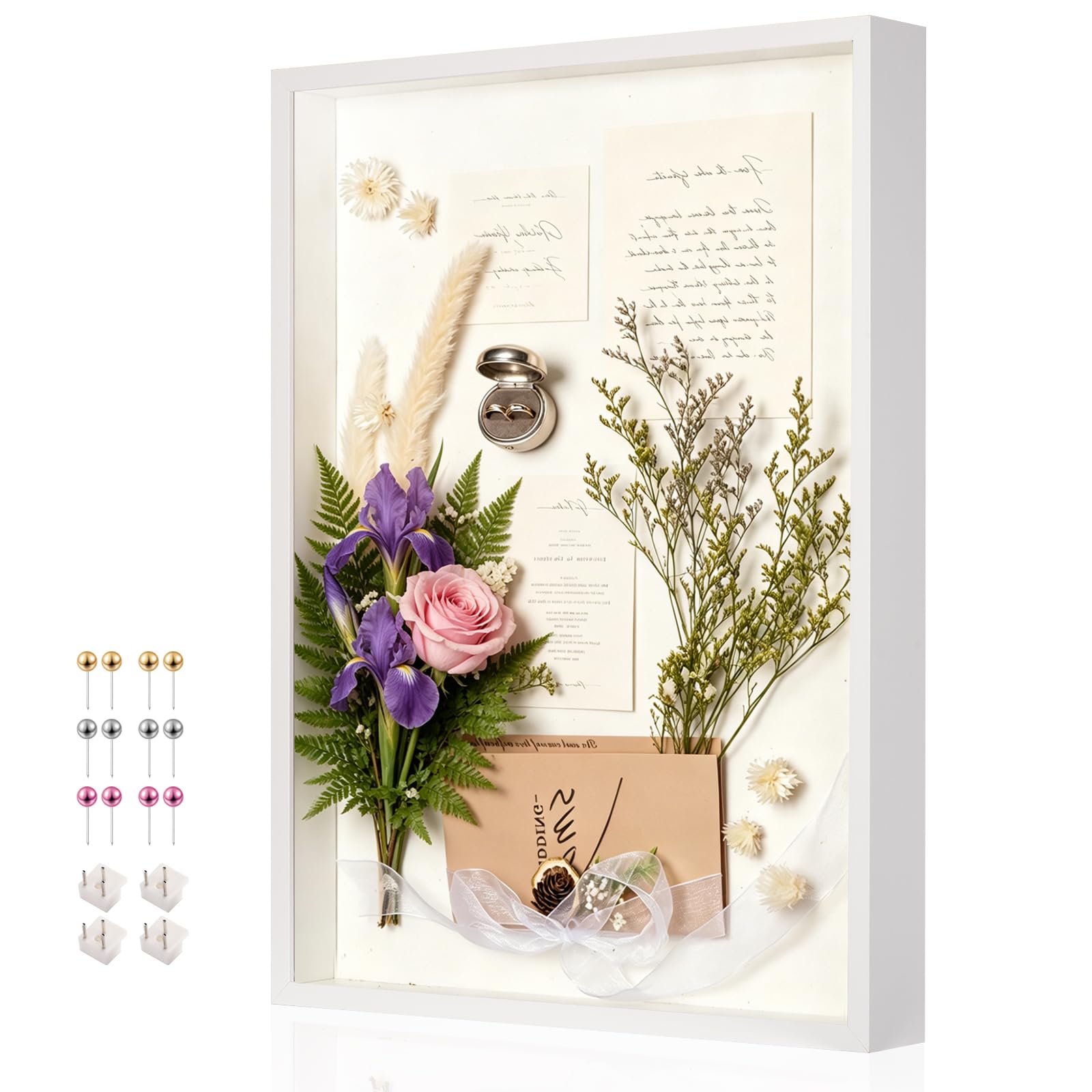 MGLIFEUL White 16x24 in 3d Deep Photo Shadow Box Frame with Reinforced Panel,Box Frames for Crafts 3d Deep for Jerseys, Bouquets, Graduation Gifts, Shirts, Handicrafts, Commemorative Gifts — image 1