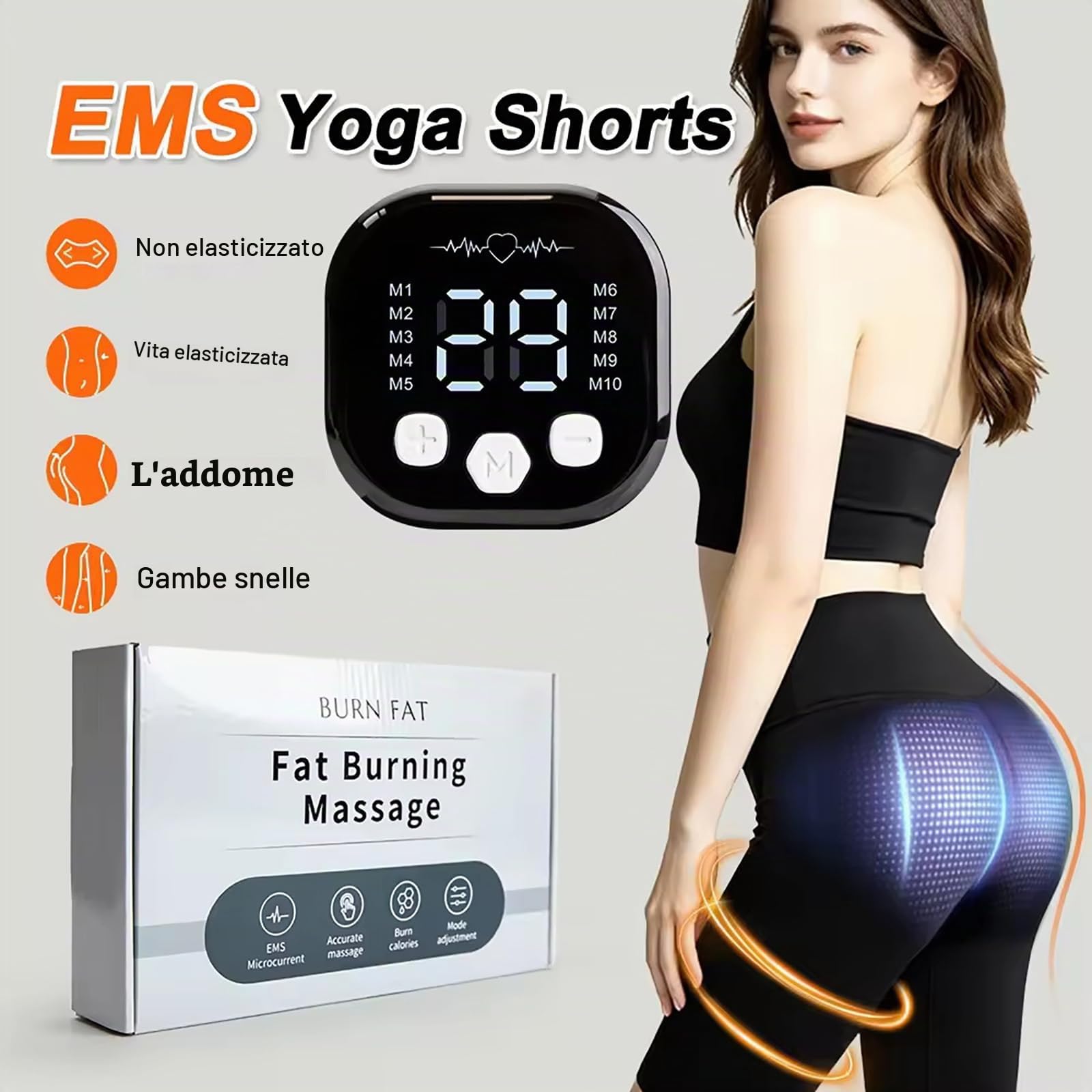 Generico Pantaloni da Fitness EMS Pulse, Leggings Intelligenti EMS per Attivare i Muscoli di Glutei, Fianchi e Cosce, Sollevamento Fianchi, Adatti per Yoga, Pilates, Corsa e Fitness
