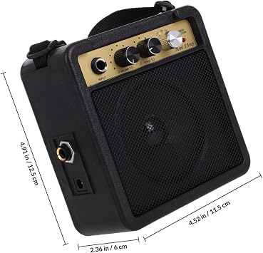 Mini Electric Guitar Amplifier 5w Tube Amp Portable Combo Amp with Audio Cable Adapter Black for Guitar Practice and Small Performance Use