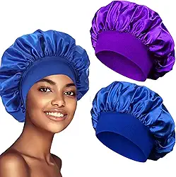 4 peças capota de cetim de seda, touca de cabelo para dormir, touca elástica de seda larga, macio, respirável (Mix1)