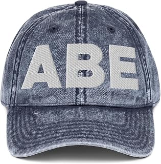 ABE Airport Hat (Embroidered Vintage Cotton Twill Cap) Flying to Allentown Airport Gift