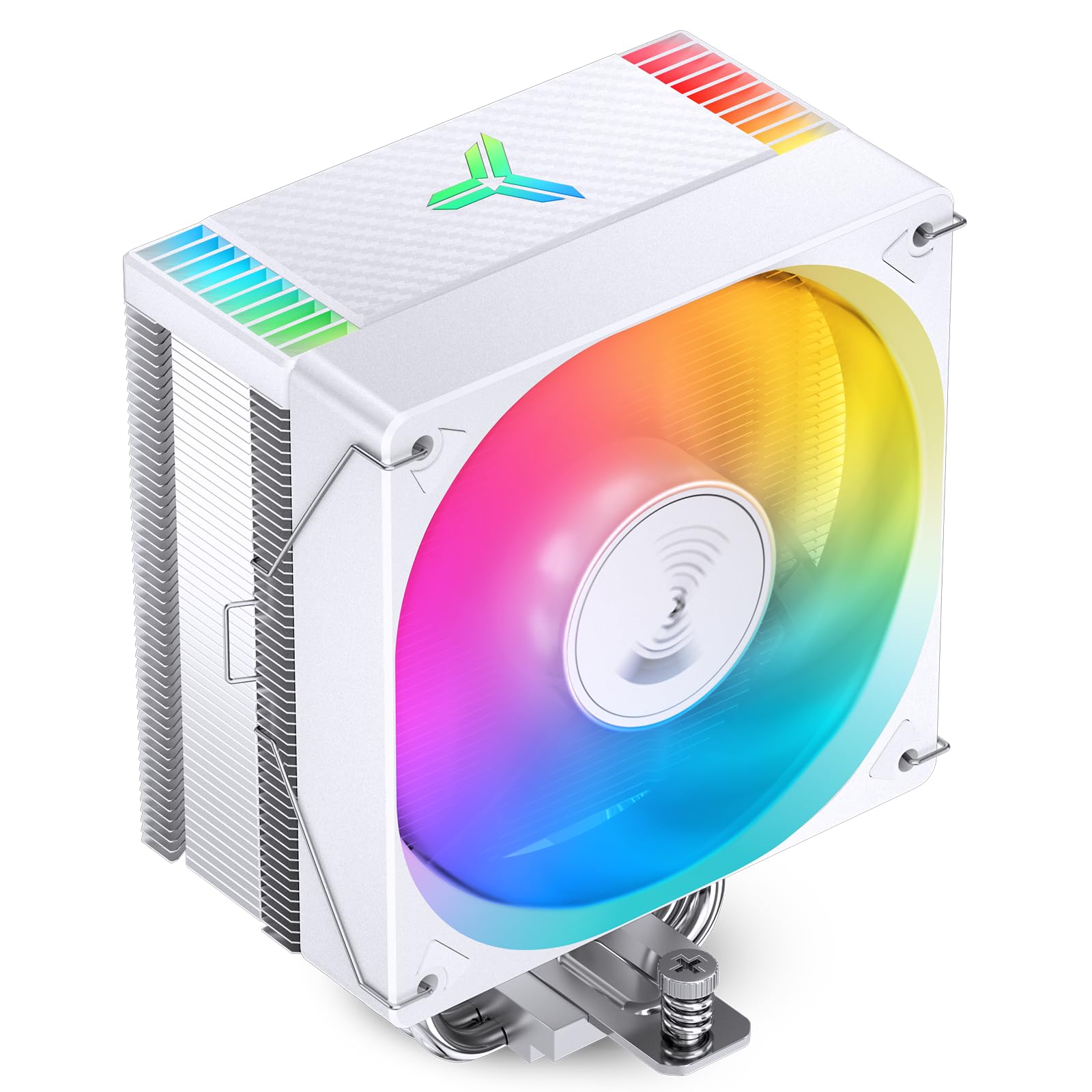 JonsboCR1000 EVO ARGB White CPU Cooler,Silent Series Cooling, CPU Fan Air Cooler H154mm, 4 Copper Heat Pipe Insert Aluminum Fin for AM4/AM5/Intel LGA1851/1700, 120mm PWM ARGB,Top Cover Color, White
