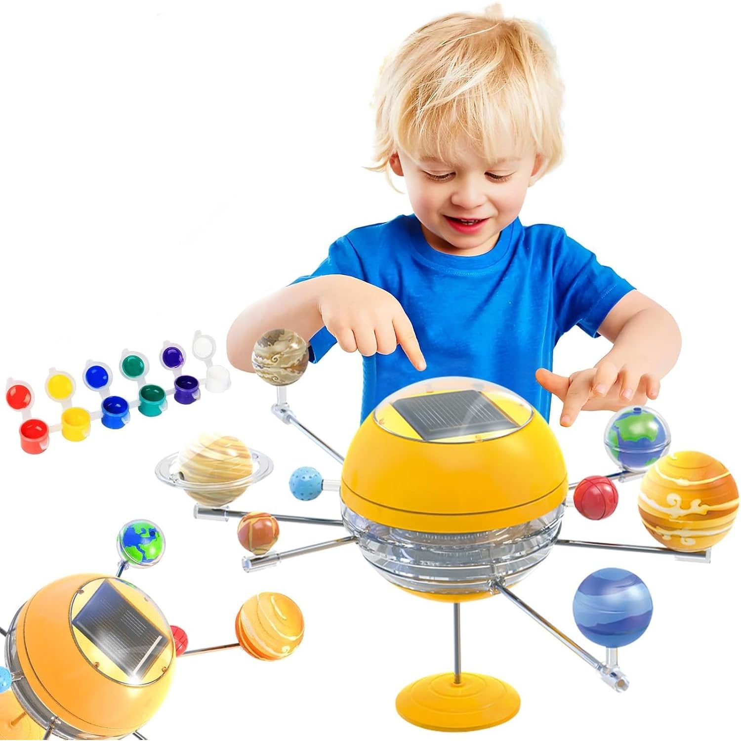 Education Solar Power Solar System Kit Toys for Boys, DIY Educational Toy Science Kits for Kids, Building Experiment Planet Models, Birthday Gifts for 8 9 10 11 12 Years Old Girls Teens
