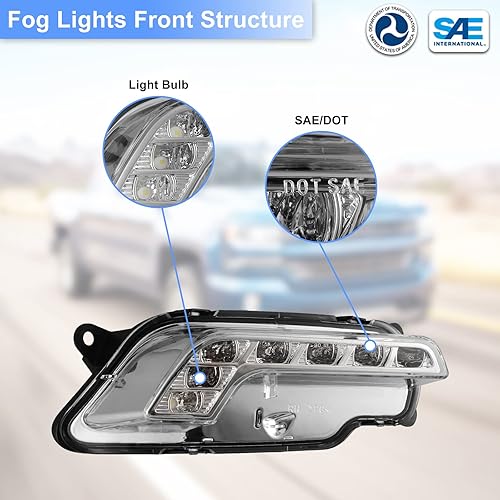 Miniatura 4 de ROXX Conjunto de luces antiniebla para Mercedes-Benz 2010-2016 E350/E550 / 2010-2015 E63 AMG, luces antiniebla LED de conducción OEM reemplazo con