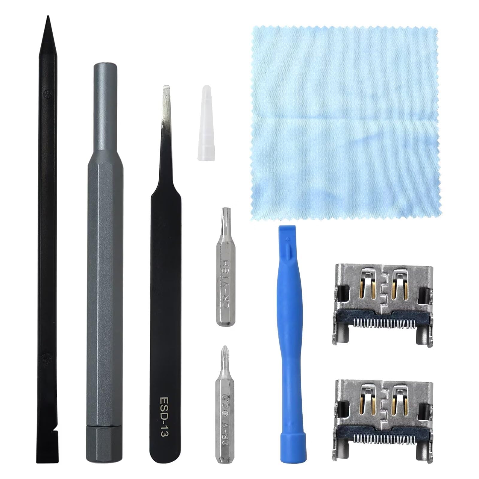 New Version 2x Replacement HDMI Port with 1x Metal 5 inch Bit Driver (with 2x Precision Bits) for Sony Playstation 4 PS4, and Install Tools