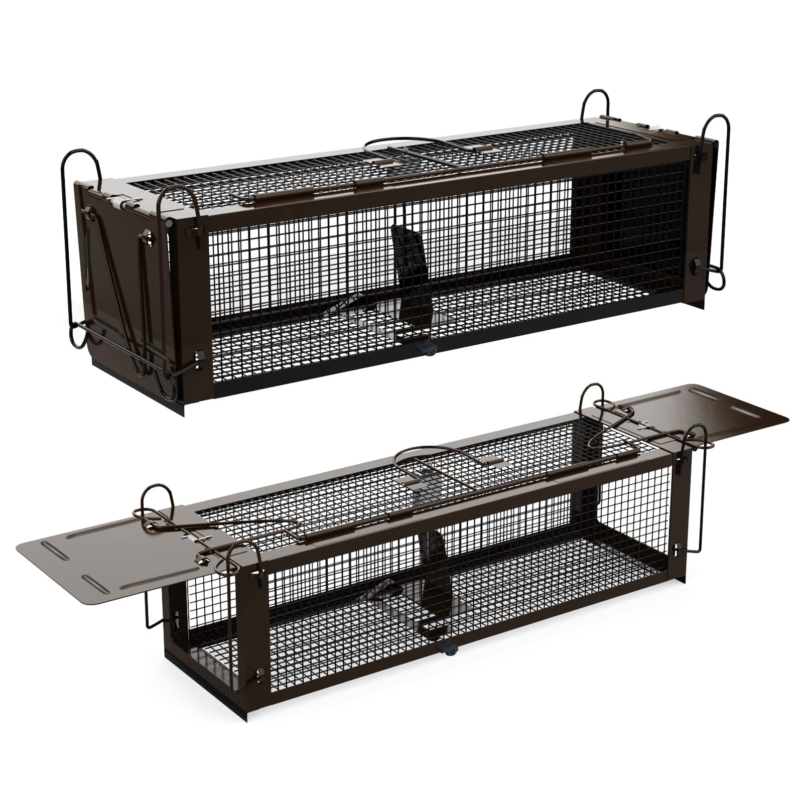 Ratzfatz Dos Pack Trampa para Ratones, con Cebo Vivo Diseño, Reutilizable de Dos Puertas Jaula Trampa Gatos, Interiores Exteriores Sensibilidad Ajustable, para Atrapar Ratones Ratas y Otros Roedores