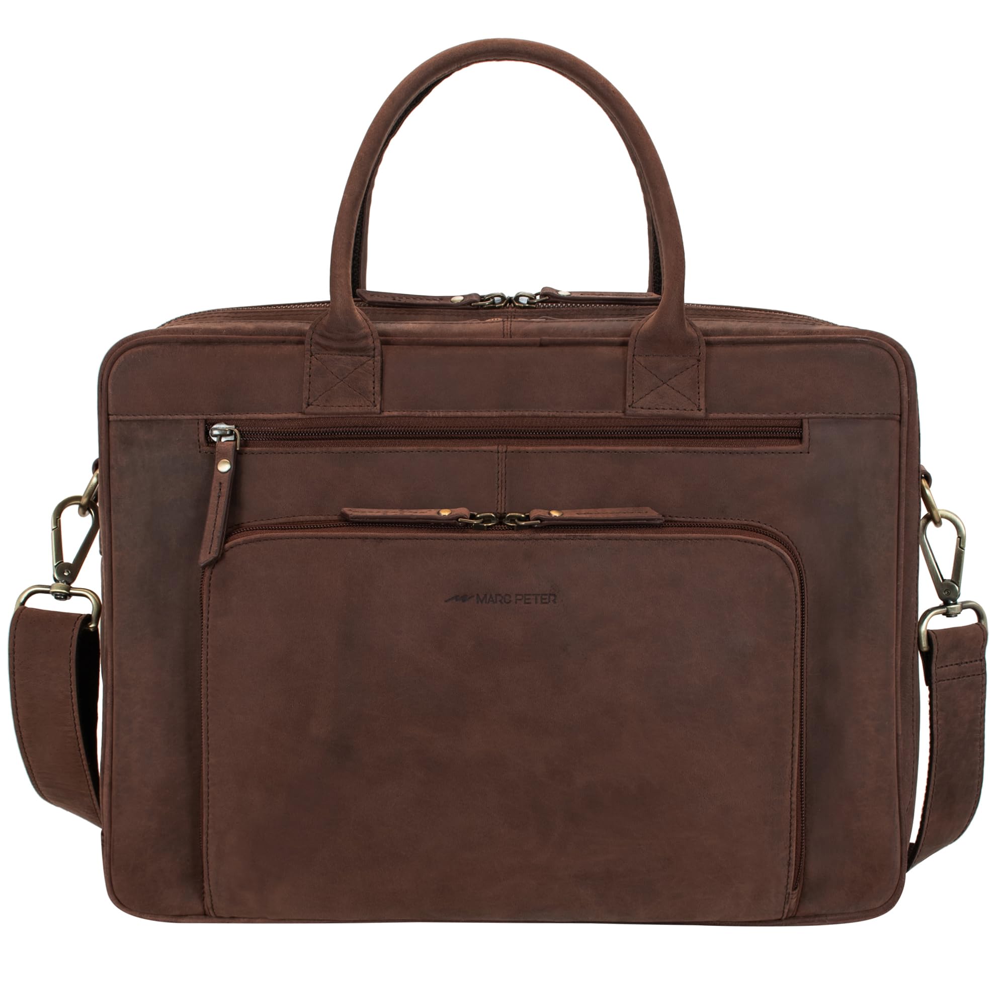 Marc Peter® Hamilton Businesstasche Herren Leder 15,6 Zoll | Leder Laptoptasche | Groß Aktentasche Umhängetasche aus Vintage Rindsleder
