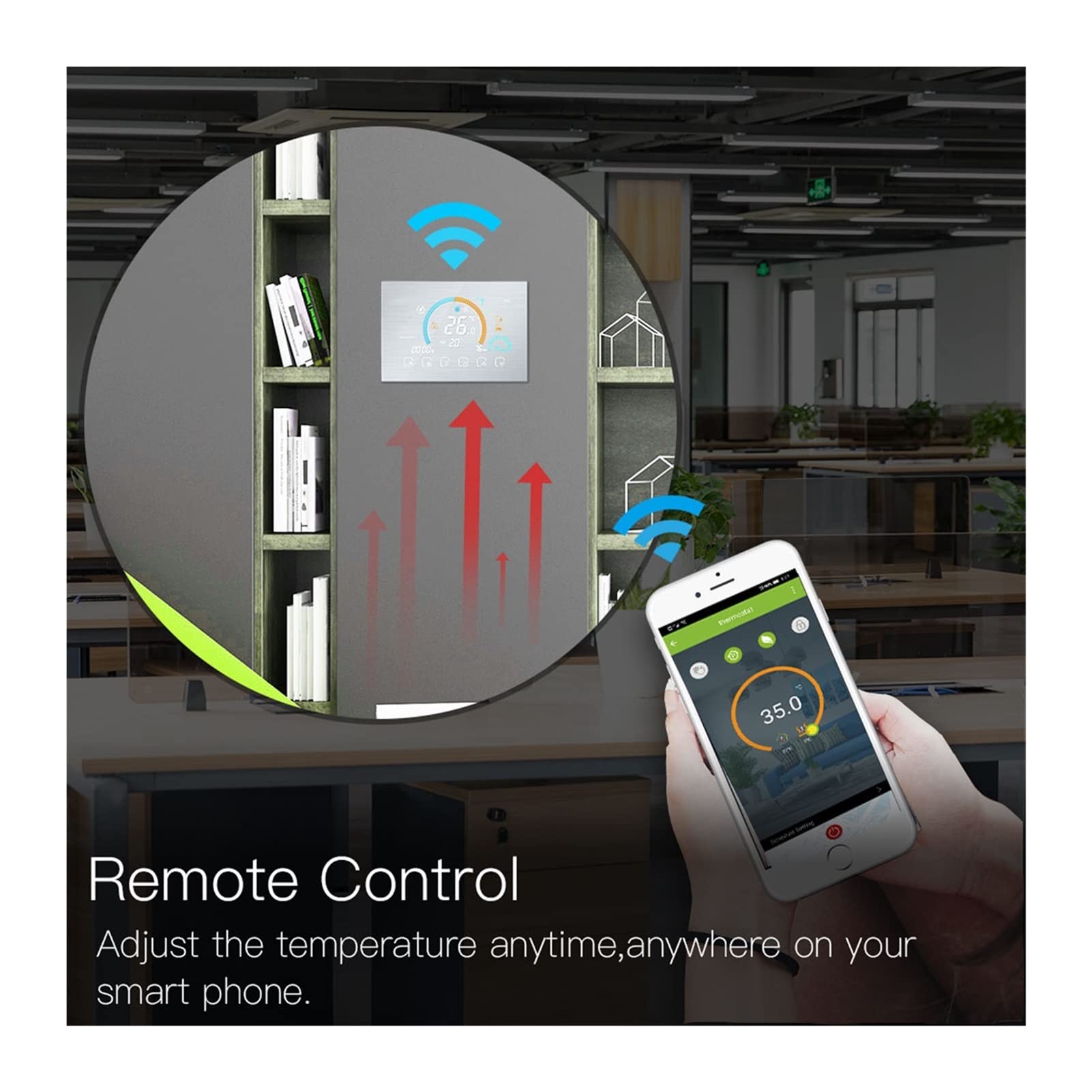Termometro da interno igrometro digitale Termostato WiFi Termostato Temperatura Temperatura Ambientazione interna Acqua/Gas Boiler Meteo Stazione Meteo Tuya Smart Voice Control Con display LCD(Water