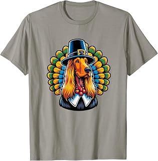 Humor Thanksgiving Turkey Afghan Hound Dog T-Shirt