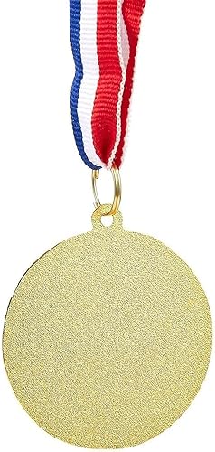 Miniatura 7 de Juvale Paquete de 12 medallas de premio para adultos, trofeos de participación en equipo con cinta de rayas rojas, blancas y azules, recuerdos de