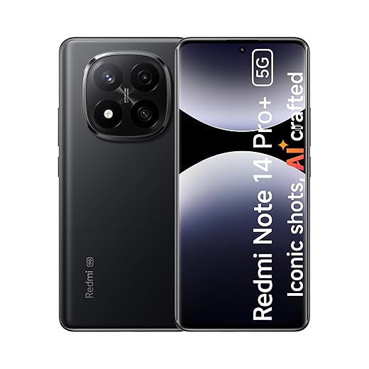 ريدمي نوت 14 برو بلس 5G ثنائي الشريحة بلون أسود ليلي وذاكرة رام سعة 12 جيجابايت وسعة 512 جيجابايت ويدعم تقنية 5G - الإصدار العالمي