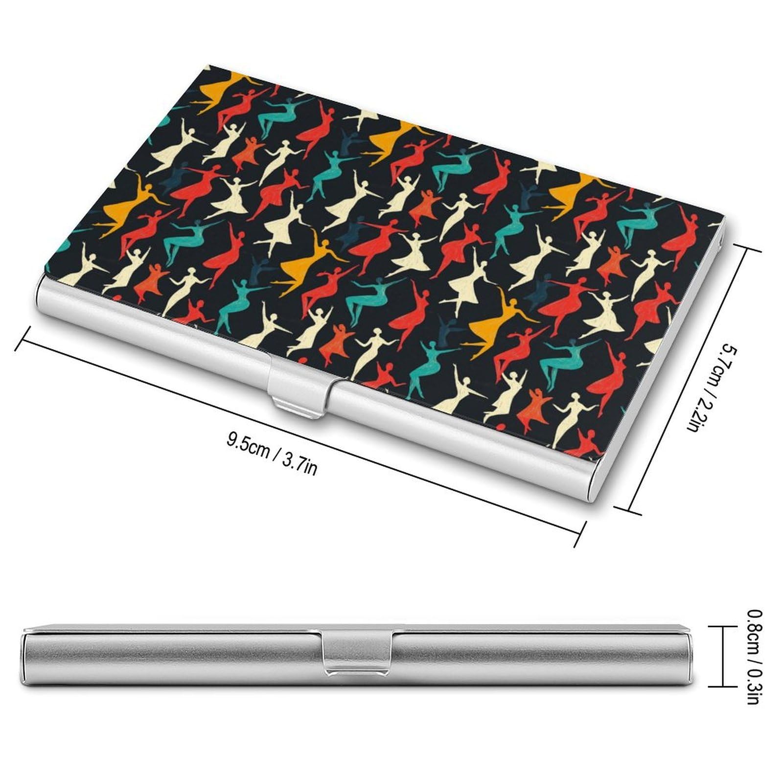 DULAHR Art Dancers Business Card Holder Pocket Business Card Case Metal Case Name Card Holder Men Women