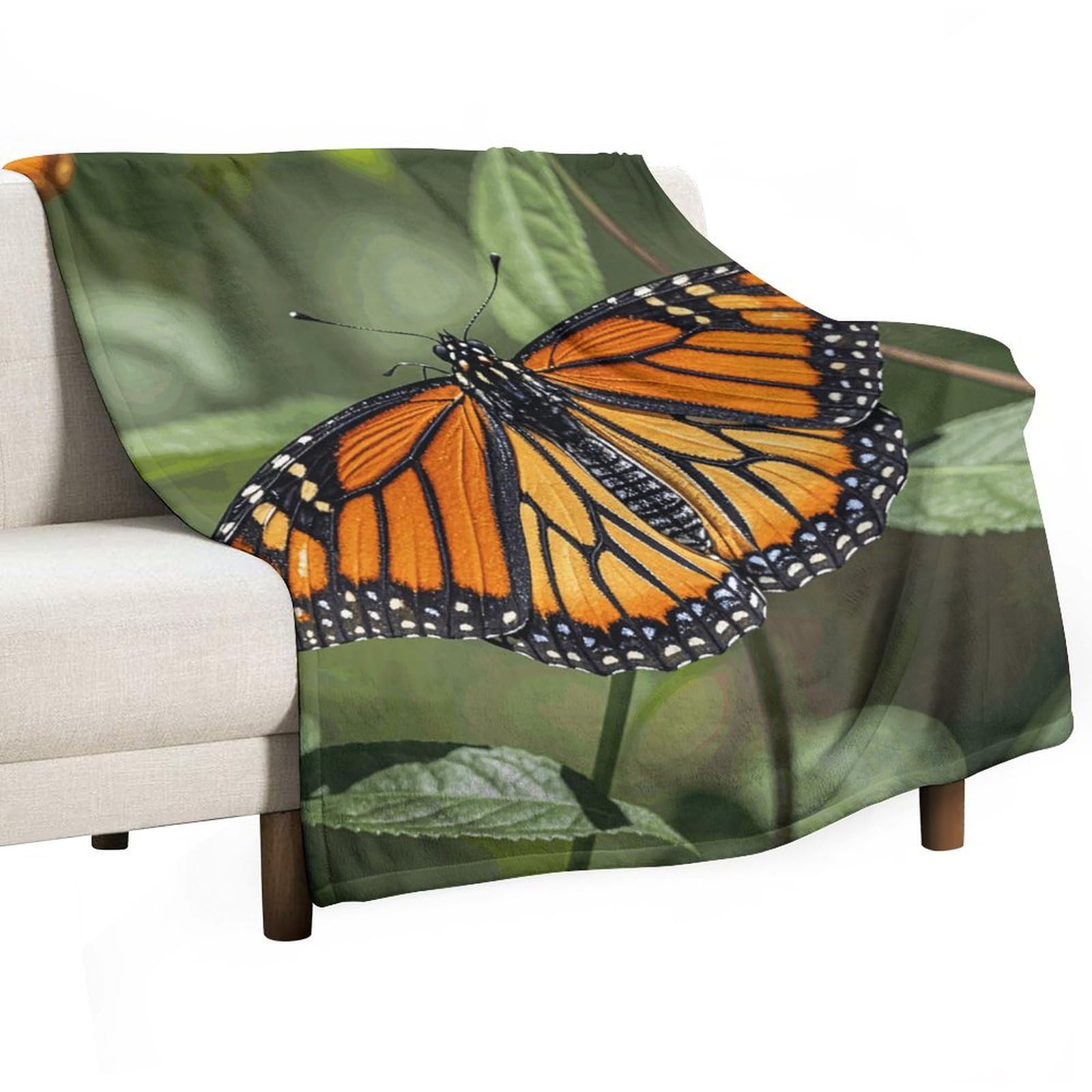 Couverture flanelle papillon pour embellir votre canapé et vos soirées cocooning
