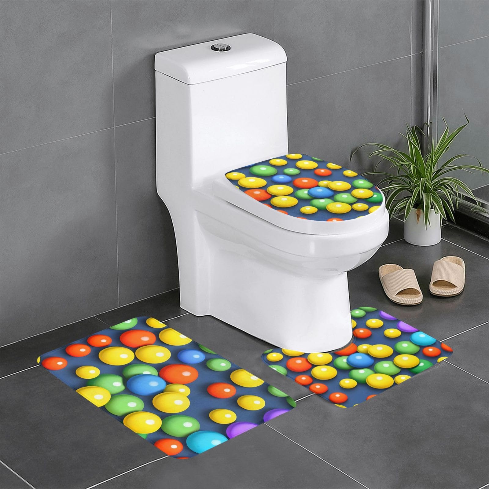 Tapis de salle de bain à boules pour des pieds au sec dès la sortie de la douche