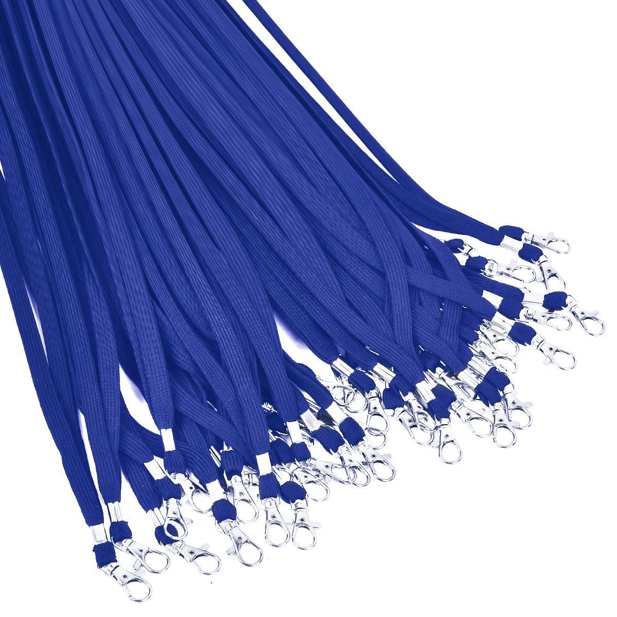 BUYGOO Lanyards Lot de 200 cordons tour de cou avec fermoir mousqueton pour clés personnalisées pour étudiant, infirmière, NHS ID Bleu pour enfants, 45 cm